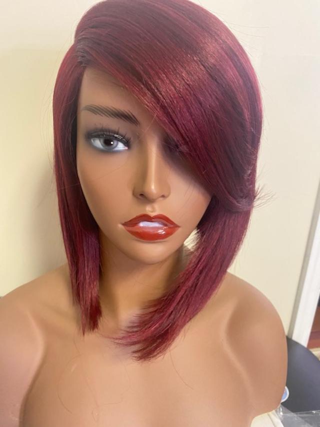 Burgundy Faux Wig