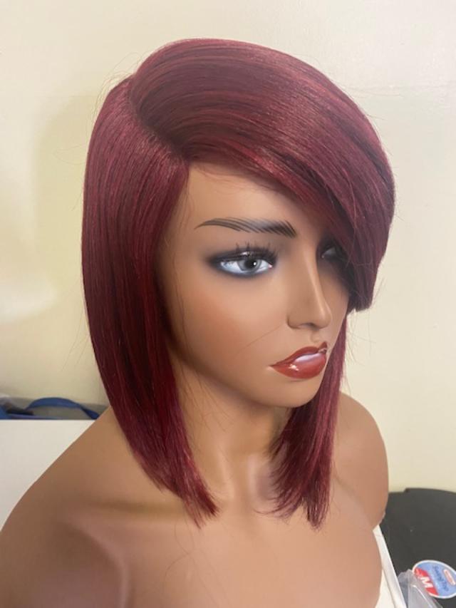 Burgundy Faux Wig